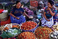 Maya-Frauen auf dem Markt von Antigua, Guatemala.